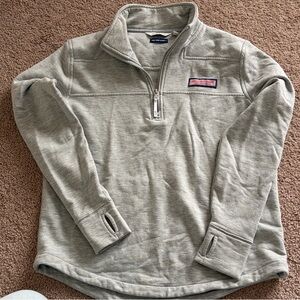 Vineyard Vines Light Gray Heather Quarter-Zip Pullover
